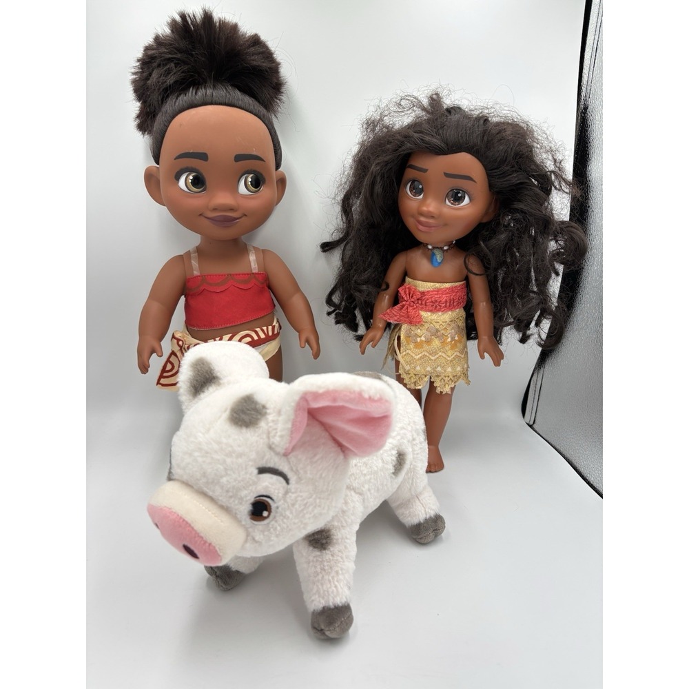 Disney Animators' Collection Toddler Moana 15" Doll + Adult Moana + Pua LOT (3) - Picture 2 of 7
